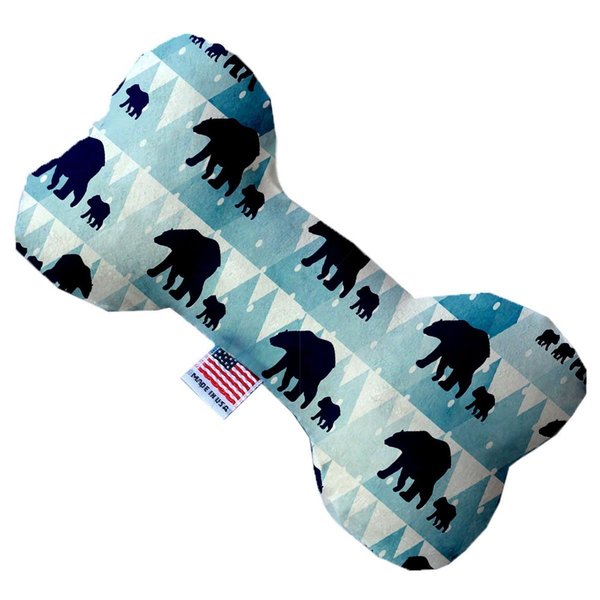 Mirage Pet Products Winter Bear Tracks Canvas Bone Dog Toy 10 in. 1307-CTYBN10